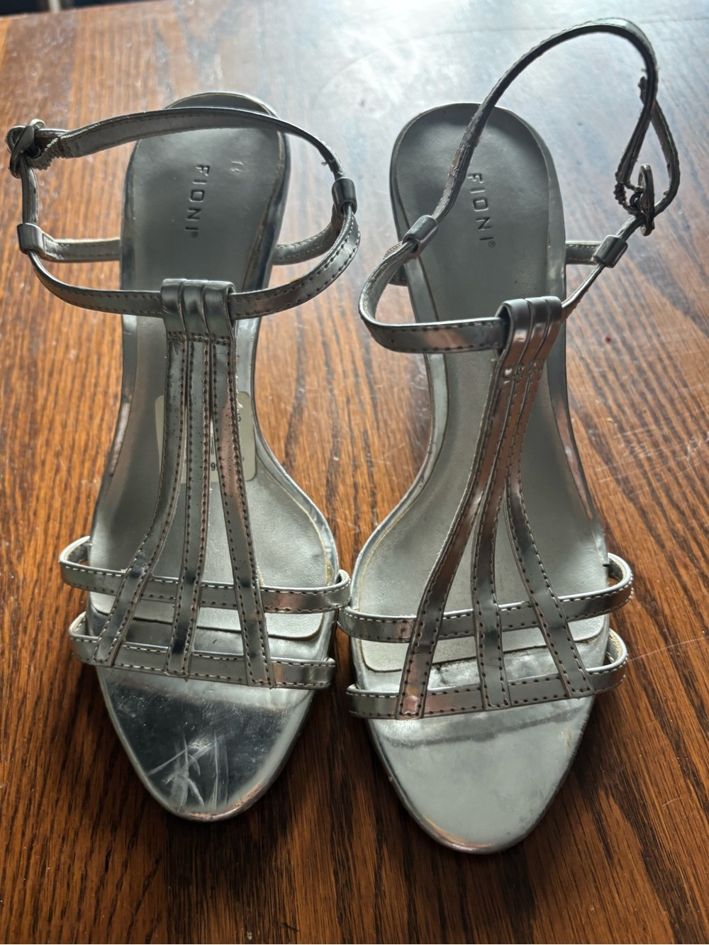 4 for $25- Y2K Women's Silver Strappy Sandals - FIONI